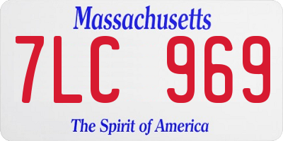 MA license plate 7LC969