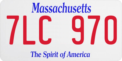 MA license plate 7LC970