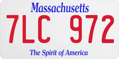 MA license plate 7LC972
