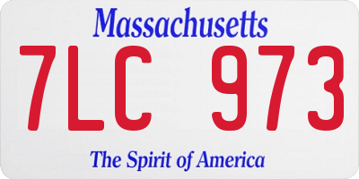 MA license plate 7LC973