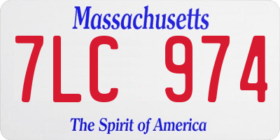 MA license plate 7LC974