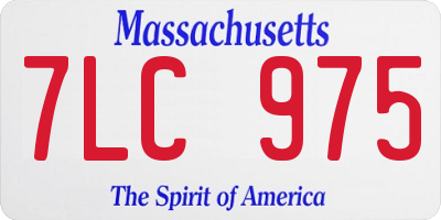 MA license plate 7LC975