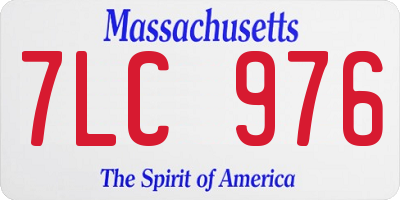 MA license plate 7LC976
