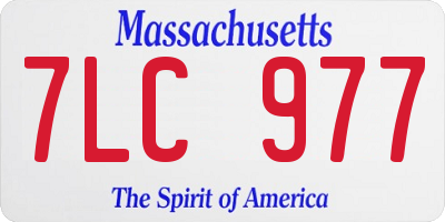 MA license plate 7LC977