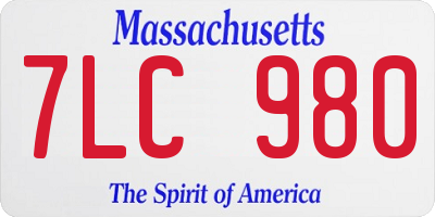 MA license plate 7LC980