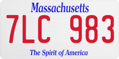 MA license plate 7LC983