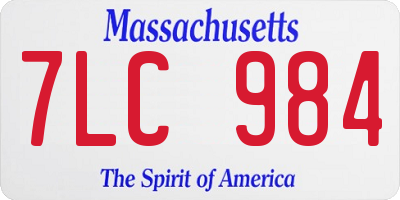 MA license plate 7LC984