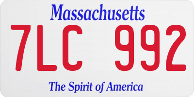 MA license plate 7LC992