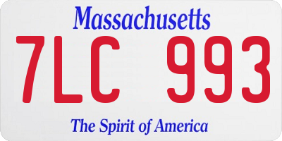 MA license plate 7LC993