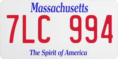 MA license plate 7LC994