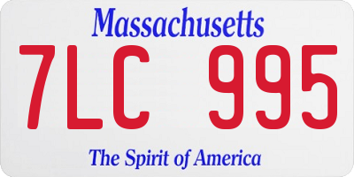 MA license plate 7LC995