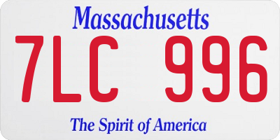 MA license plate 7LC996