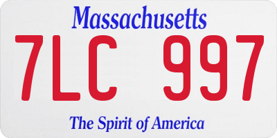 MA license plate 7LC997