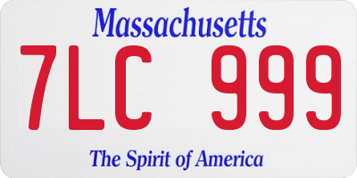 MA license plate 7LC999