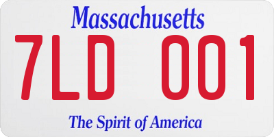 MA license plate 7LD001