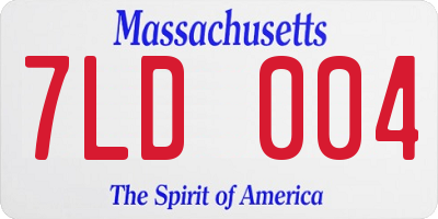 MA license plate 7LD004
