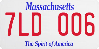 MA license plate 7LD006