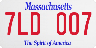 MA license plate 7LD007