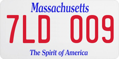 MA license plate 7LD009