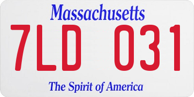 MA license plate 7LD031