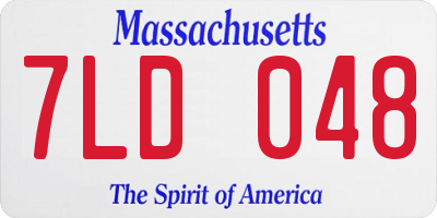 MA license plate 7LD048