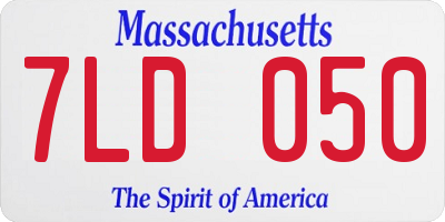 MA license plate 7LD050