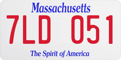 MA license plate 7LD051
