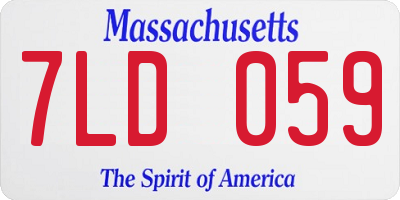 MA license plate 7LD059