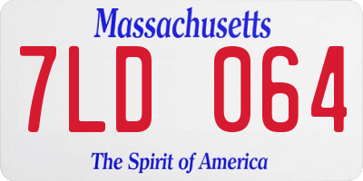 MA license plate 7LD064