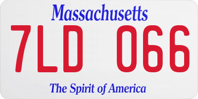 MA license plate 7LD066