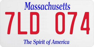 MA license plate 7LD074