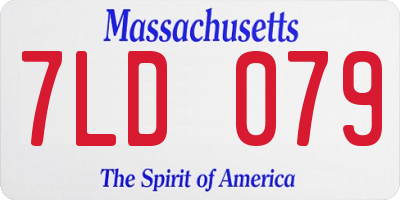 MA license plate 7LD079