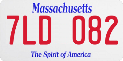 MA license plate 7LD082