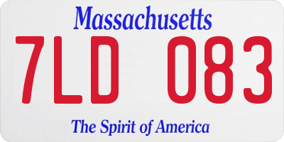 MA license plate 7LD083