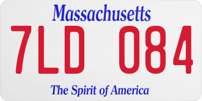 MA license plate 7LD084