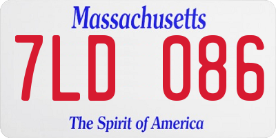 MA license plate 7LD086