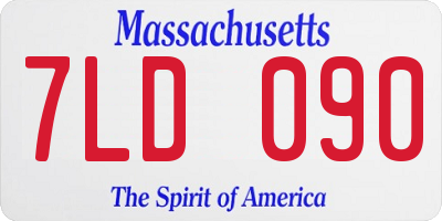 MA license plate 7LD090