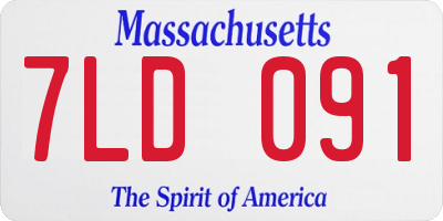 MA license plate 7LD091