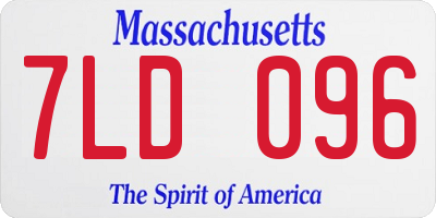 MA license plate 7LD096