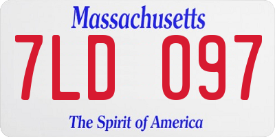 MA license plate 7LD097