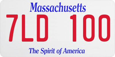 MA license plate 7LD100