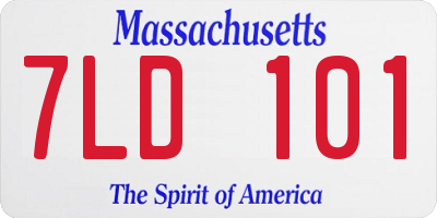 MA license plate 7LD101