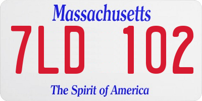 MA license plate 7LD102