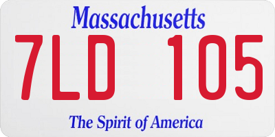 MA license plate 7LD105
