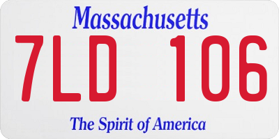 MA license plate 7LD106
