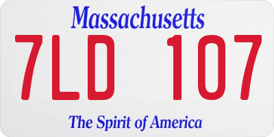MA license plate 7LD107