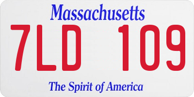 MA license plate 7LD109