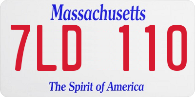 MA license plate 7LD110