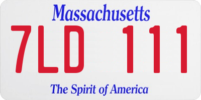 MA license plate 7LD111