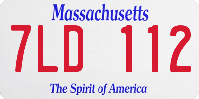 MA license plate 7LD112